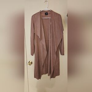 Jules & Leopold Mauve Open Front Sweater